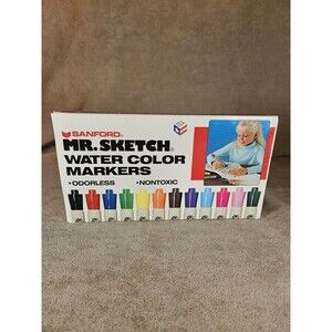 Sanford Mr. Sketch Odorless Water Color Markers Nontoxic Vintage 22072